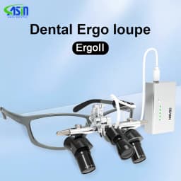 DEASIN Dental Ergo2 Loupes 45°Optical Corner Structure 4X 5X 6X Magnifying Glass with 5W LED Light Surgery Lens