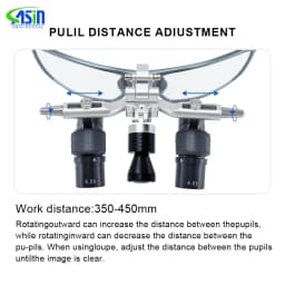 DEASIN Dental Ergo2 Loupes 45°Optical Corner Structure 4X 5X 6X Magnifying Glass with 5W LED Light Surgery Lens
