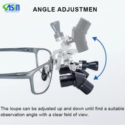 DEASIN Dental Ergo2 Loupes 45°Optical Corner Structure 4X 5X 6X Magnifying Glass with 5W LED Light Surgery Lens