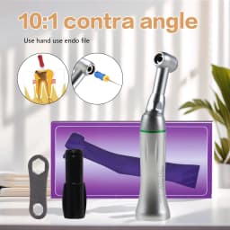 1-10Pcs Dental Endo Reciprocating Handpiece 10:1 Reduce Contra Angle Endodontic 90° Push Button Chuck