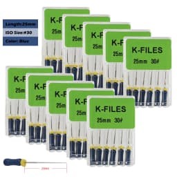 10packs Dental Endodontic Stainless Steel H/K/R-FILES Endo Root Canal File Rotary Reamer Hand Use Files