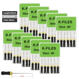 10packs Dental Endodontic Stainless Steel H/K/R-FILES Endo Root Canal File Rotary Reamer Hand Use Files