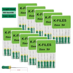 10packs Dental Endodontic Stainless Steel H/K/R-FILES Endo Root Canal File Rotary Reamer Hand Use Files