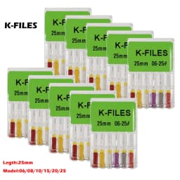 10packs Dental Endodontic Stainless Steel H/K/R-FILES Endo Root Canal File Rotary Reamer Hand Use Files