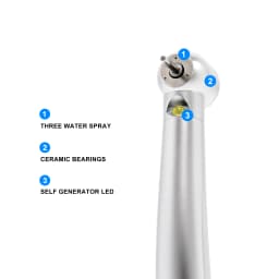 Dental LED High Speed Handpiece E-Type Coupler With Optical Fiber Triple Water Spray & Low Noise Dental Drill For Dentistry