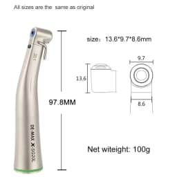 Dental 20:1 LED Low Speed Handpiece Green Ring Fiber Optic Contra Angle Dentistry Implant Handpiec SG20L