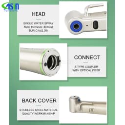 Dental 20:1 LED Low Speed Handpiece Green Ring Fiber Optic Contra Angle Dentistry Implant Handpiec SG20L