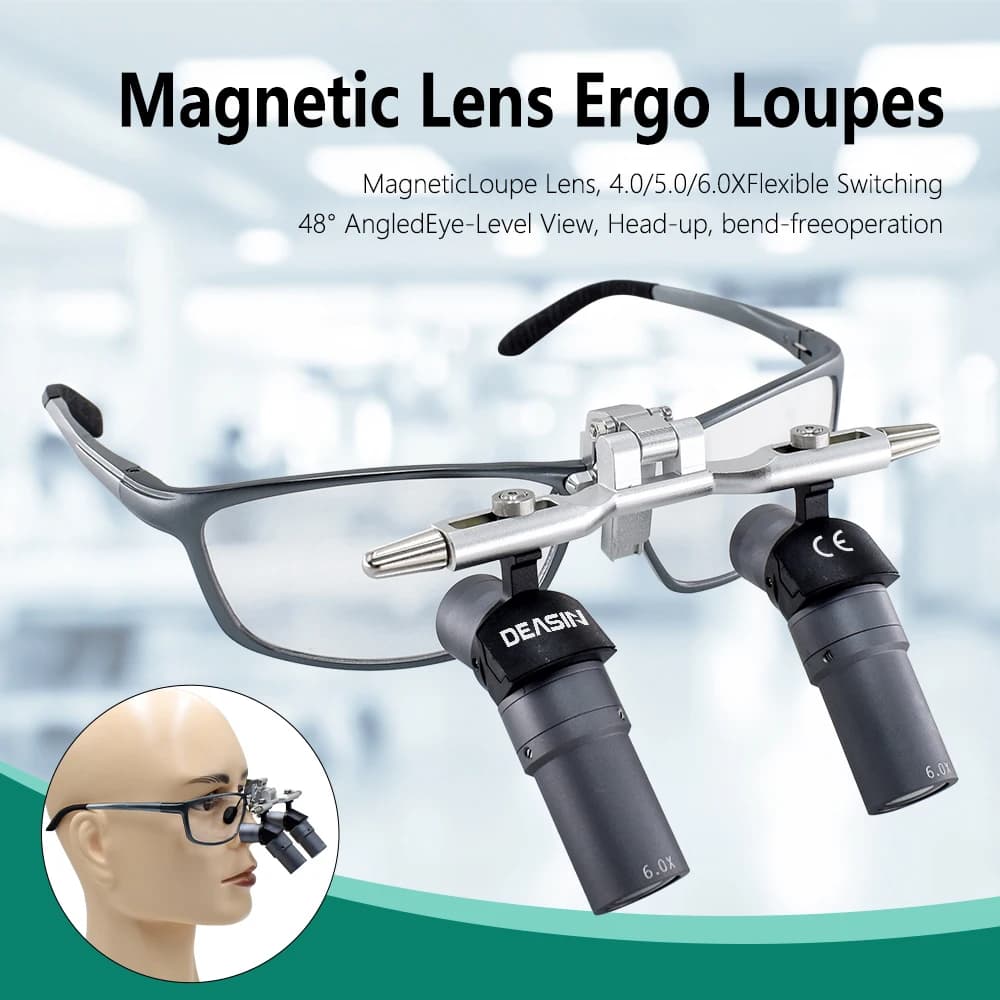 ASLL203 CE approval 4X 5X 6X Dental Ergo Loupes Magnification 48° Adjustable Angle 350-450mm Working Distance Dentist Surgical M