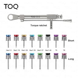 Dental Implant Torque Wrench Ratchet Adjustable Torque Screwdriver 10-70 NCM Ratchet Drivers