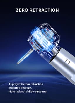 TOQ Dental LED High Speed Handpiece Push Button Zero Retraction Anti Retraction Air Turbine 2/4 Holes