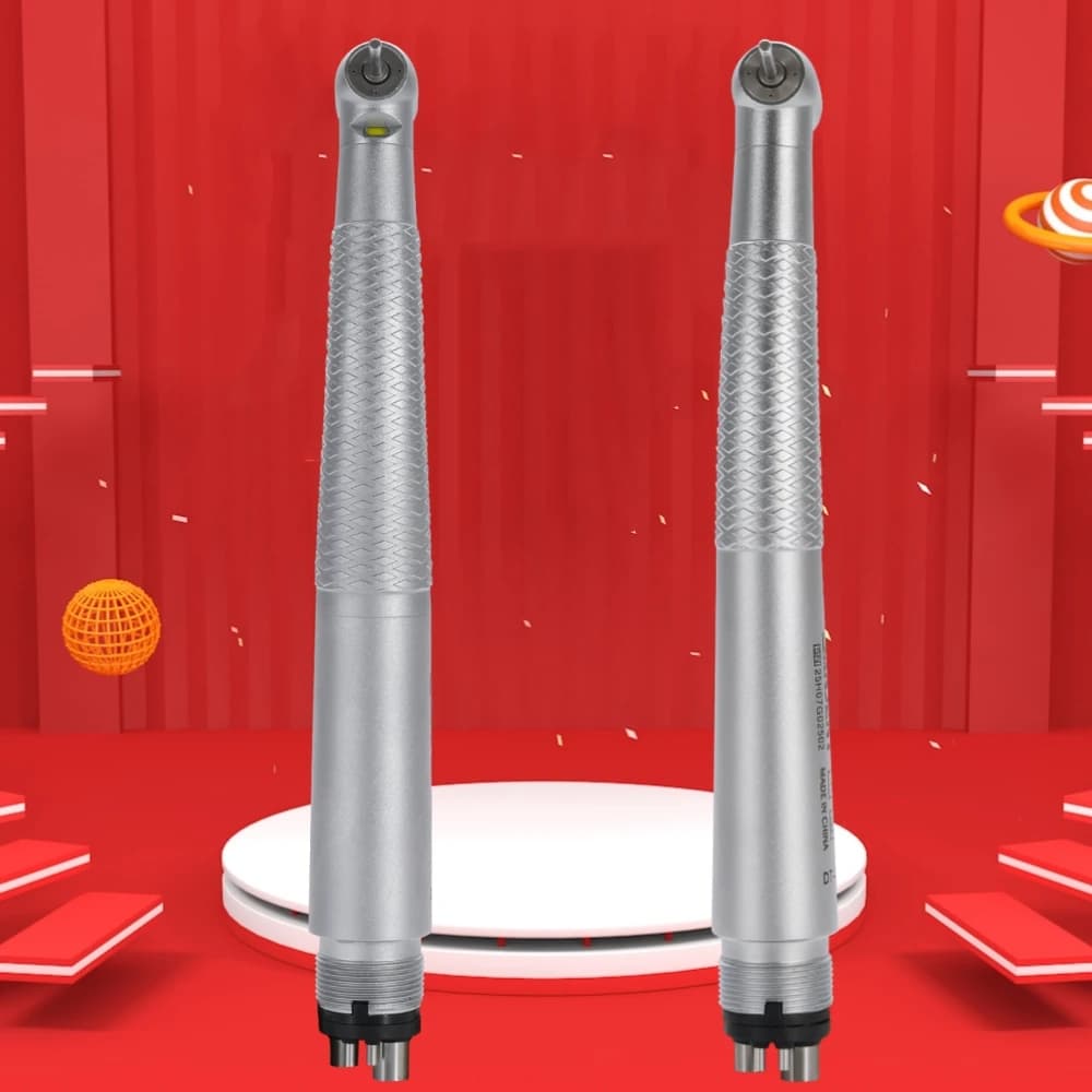SANDENT 4-Port Spray for Efficient Cooling Push Button No LED/ Fiber Optic High-Speed Dental Handpiece 4 Hole Profession Dentist