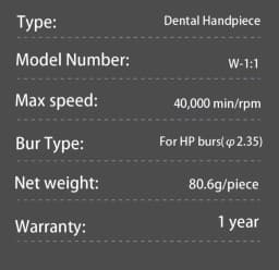 JUMTOP Dental 1:1 Straight Handpiece Implant Direct Drive Low Speed Straight Handpiece with Internal/External Water Spray