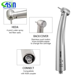 Dental High Speed Handpiece Dental Air Turbine Hand Piece Rotor Tip N-coupling Type With Stainless Steel Body For Teeth Whiting