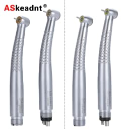 ASK Dental LED Handpiece E-generator Shadowless 5 LED/Ring High Speed Push Button Chuck Ceramic Bearing Low Noise Standard Head