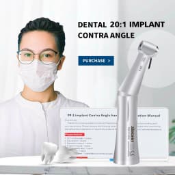 Dental 20:1 Contra Angle Push Button Low Speed NS Handpiece Double Water System Irrigation fit N-S-K for Dentist Implant