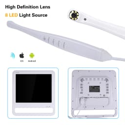 Wireless WiFi HD Dental Intraoral Camera 8 LED Macro Lens + 17 Inch LCD Screen Monitor Chair Side