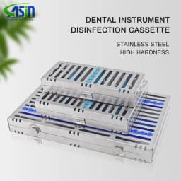 Stainless Steel Dental Autoclavable Surgical Sterilization Box Sterilization Rack Dental Cassette File Burs Disinfection Tray