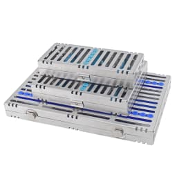 Stainless Steel Dental Autoclavable Surgical Sterilization Box Sterilization Rack Dental Cassette File Burs Disinfection Tray