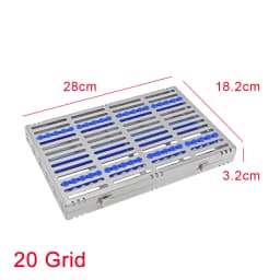 Stainless Steel Dental Autoclavable Surgical Sterilization Box Sterilization Rack Dental Cassette File Burs Disinfection Tray
