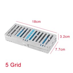 Stainless Steel Dental Autoclavable Surgical Sterilization Box Sterilization Rack Dental Cassette File Burs Disinfection Tray