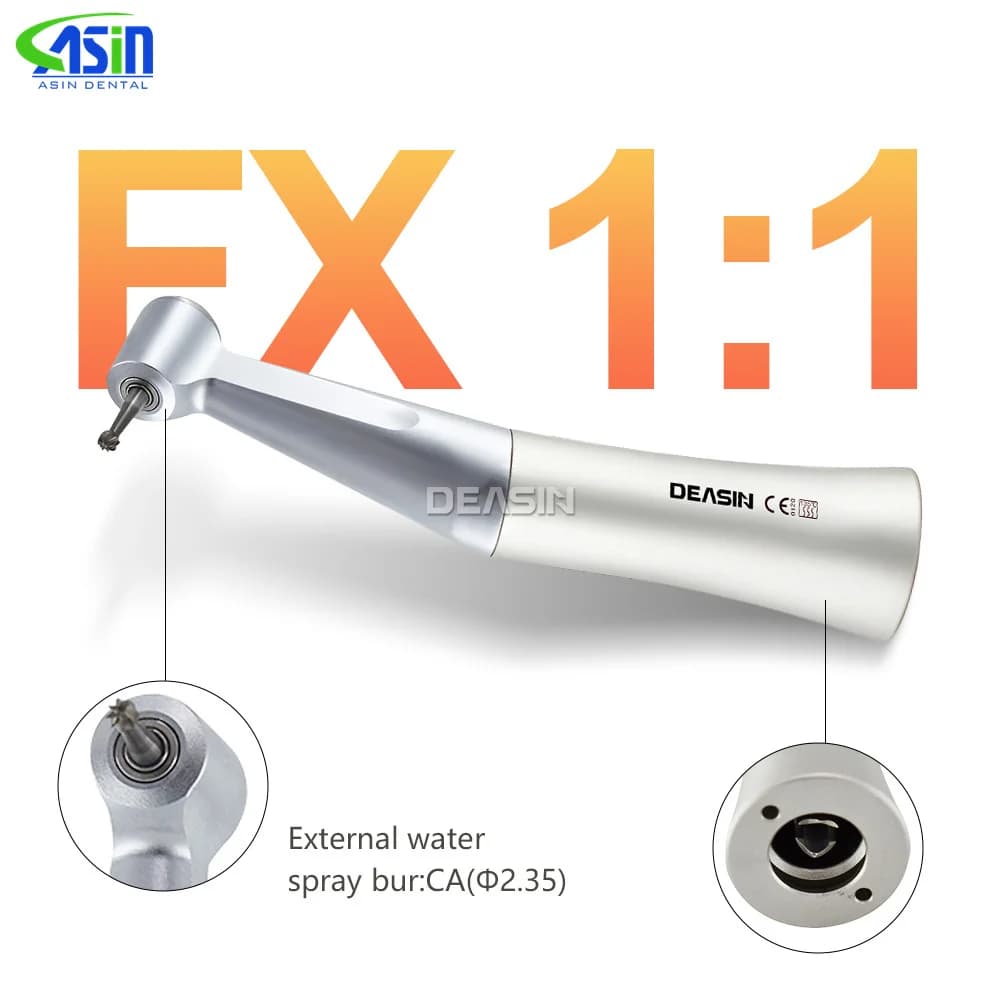 FX Style Slow Speed Handpiece Push Button 1:1 Ratio Contra Angle With Ball Bearing Polishing Dentist Tool