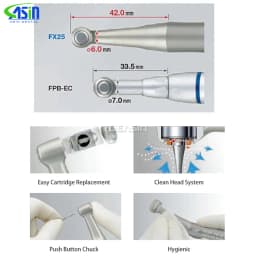 FX Style Slow Speed Handpiece Push Button 1:1 Ratio Contra Angle With Ball Bearing Polishing Dentist Tool