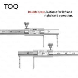 TOQ Dental Orthodontic Sliding Caliper Implant Measuring Gauge Ruler Double Scale Round 0-80mm Dentistry Instrument Products