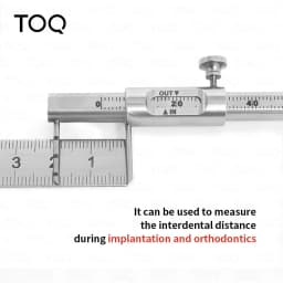 TOQ Dental Orthodontic Sliding Caliper Implant Measuring Gauge Ruler Double Scale Round 0-80mm Dentistry Instrument Products