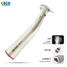 Dental 1:5 Low Speed Handpiece Increasing Red Ring Contra Angle Internal Water Spray With Optic Fiber For E-type Motor