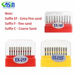 10pcs/box Dental carbide burs Diamond FG High Speed Burs for Polishing Smoothing Dental Burs Drills EX-26 EX-31