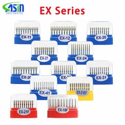 10pcs/box Dental carbide burs Diamond FG High Speed Burs for Polishing Smoothing Dental Burs Drills EX-26 EX-31