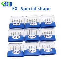 10pcs/box Dental carbide burs Diamond FG High Speed Burs for Polishing Smoothing Dental Burs Drills EX-26 EX-31