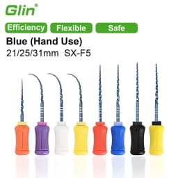 Glin Dental NiTi Hand Use Blue Endodontics Files For Root Canal Treatment Heat Activated Dentist Material F4 F5 Instrument