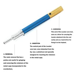 Universal Locator Core Tool & Retention Caps Kit for Implant-Supported Overdenture Abutment Attachment