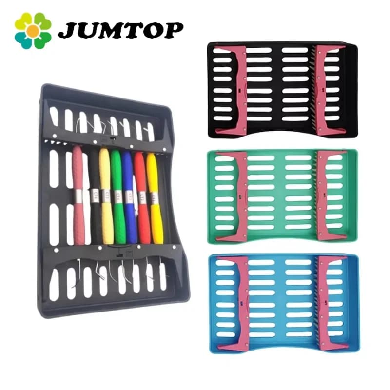 JUMTOP Dental Instrument Rack Placing Case for Composite Resin Spatulas Autoclave Sterilization Box Tray Holder Dentist Tools