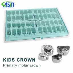 48/96 Pcs Preformed Stainless Steel Dental Temporary Crowns Primary Molar Crown Kit for Adults & Kids