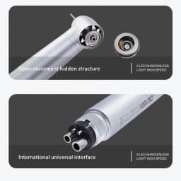 Dental E-generator Shadowless Ring LED High Speed ceramic mini/standard / torque Handpiece with 5 Water Sprays 2/4 Holes