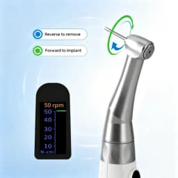 JUMTOP Dental Wireless Implant Electric Torque Wrench Adjustable 6 to 50 N.cm, 360° Rotated Contra Angle