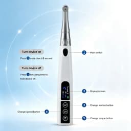 JUMTOP Dental Wireless Implant Electric Torque Wrench Adjustable 6 to 50 N.cm, 360° Rotated Contra Angle