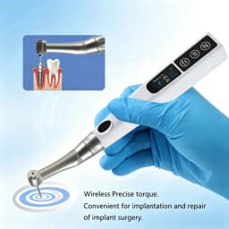 JUMTOP Dental Wireless Implant Electric Torque Wrench Adjustable 6 to 50 N.cm, 360° Rotated Contra Angle