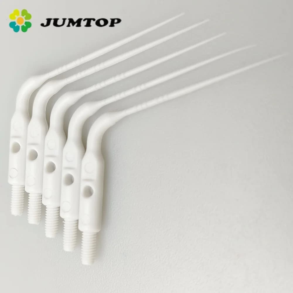 JUMTOP 5Pcs Dental Plastic Sonic Powered Endo Irrigation Tips Root Canal Tip Dentistry Air Scaler Handpiece Tip