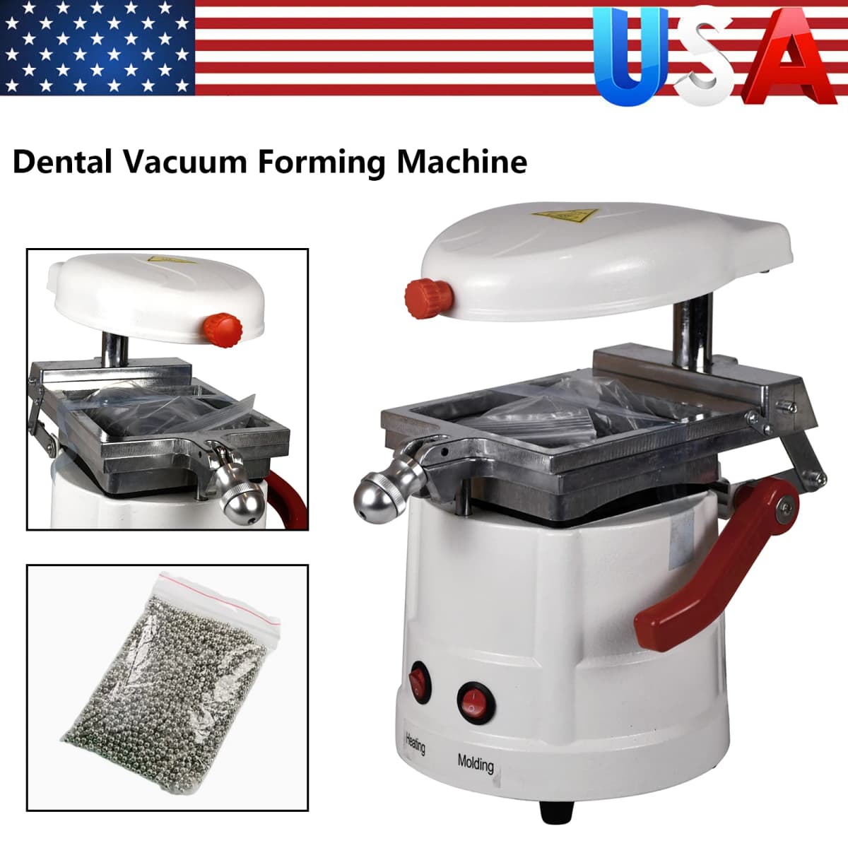 Dental Vacuum Former Lab Forming Molding Machine 800W Thermoforming 110V Lab Equipment USA Stock
