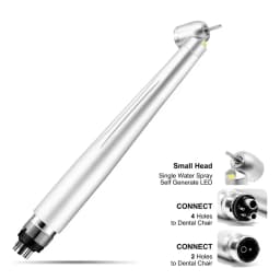 JUMTOP Dental LED High Speed Handpiece 45 Degree Single Water Spray E-generator Integrated Small Head Push Button Handpiece