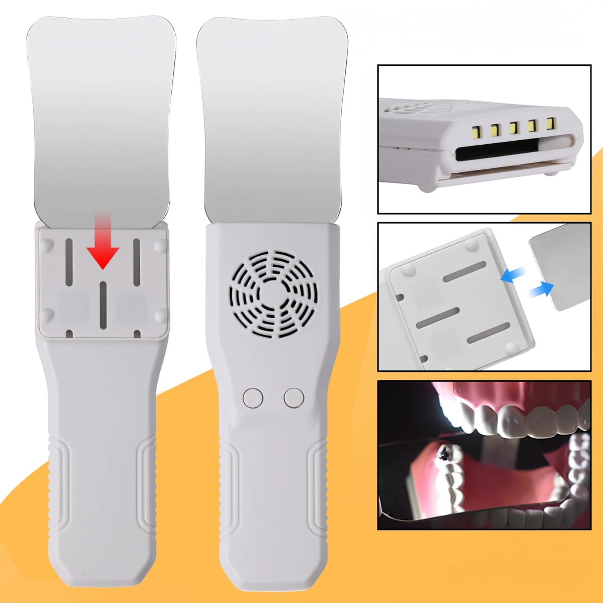 Dental Occlusal Mirror Fog Free LED Intra Oral Photo System 4 Mirrors Anti-Fog 12K Mirror State Intraoral Automatic Defogging