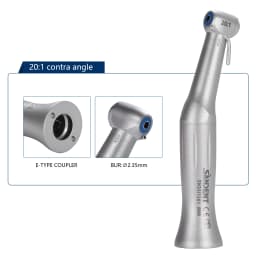 SANDENT 20:1 Dental Implant Contra Angle Handpiece Push Button Chuck External Spray E-Type Motor Compatible