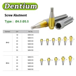 Dentium Compatible SAB 45 Multi Unit Straight Titanium Abutment 10/15 Height, Full Arch Bridge Restoration Dental Lab Wholesale