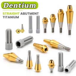 Dentium Compatible SAB 45 Multi Unit Straight Titanium Abutment 10/15 Height, Full Arch Bridge Restoration Dental Lab Wholesale