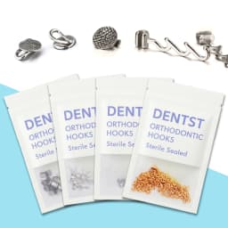 20PCS Dental Orthodontic Lingual Buttons-Bondable Round Mesh Base Composite Clear Ceramic Hook Dentistry Accessories Materials