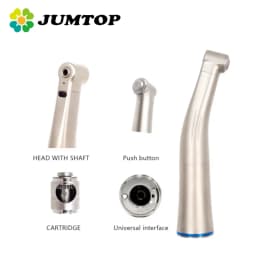 JUMTOP Dental Contra Angle Handpiece 1:1 Blue Ring LED Optic Fiber Internal Water Spray Air Turbine Low Speed Handpiece