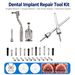 Dental Implant Repair Tool Kit 1.2/1.27mm Hex Driver Shanks with Angled Wrench Torque Wrench Abutment Screws For Osstem Dentium